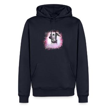 Sloughi, chien, graffiti, rose, peinture - Sweat à capuche Premium bio Homme - bleu marine - Devant - Nico (187cm)