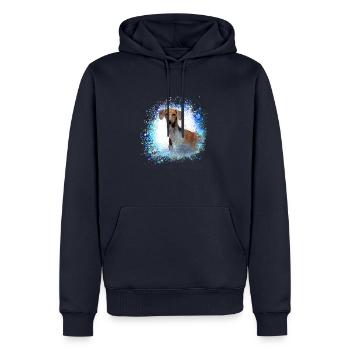Azawakh, dog, graffiti,blue,painting,greyhound - Men’s Premium Organic Hoodie - navy - Front - Nico (187cm)