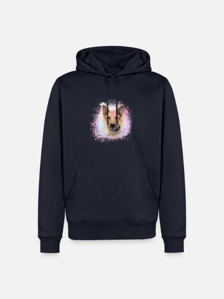 Chinook, dog, graffiti,beige,painting,greyhound - Men’s Premium Organic Hoodie - navy