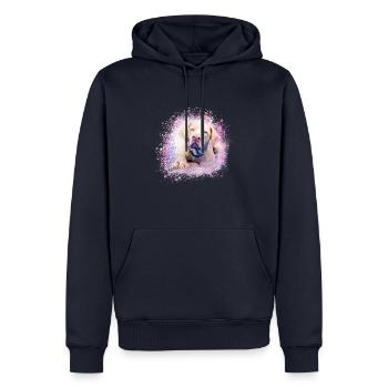 Catalburun, chien, graffiti, beige, peinture, boxer - Sweat à capuche Premium bio Homme - bleu marine - Devant - Nico (187cm)