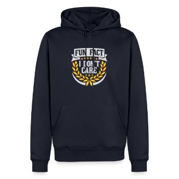 Je me fiche des faits - Sweat à capuche Premium bio Homme - bleu marine - Devant - Nico (187cm)