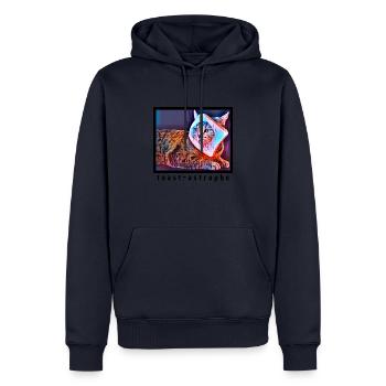 Astrophe de pain grillé pour chat - Catoastrophe Funny Cat design - Sweat à capuche Premium bio Homme - bleu marine - Devant - Nico (187cm)