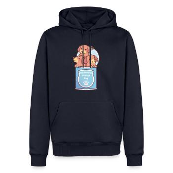 Lustige Dackel Wursthunde In A Can Doodle - Männer Premium Bio Hoodie - Navy - Vorne - Nico (187cm)