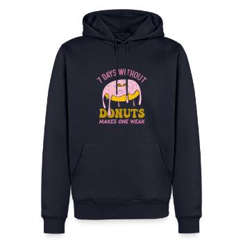7 Days Without Donuts Makes One Weak Funny Donut - Männer Premium Bio Hoodie - Navy - Vorne - Nico (187cm)