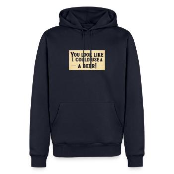 Bierdurst - Männer Premium Bio Hoodie - Navy - Vorne - Nico (187cm)