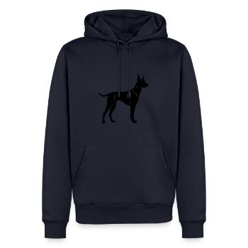 Chien Doberman - Sweat à capuche Premium bio Homme - bleu marine - Devant - Nico (187cm)