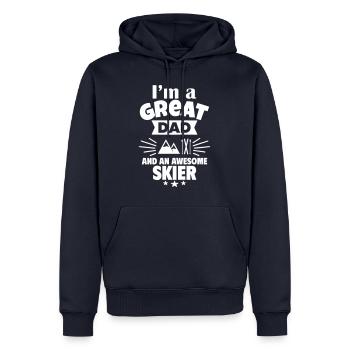 I'm a great dad and a strong skier - Men’s Premium Organic Hoodie - navy - Front - Nico (187cm)