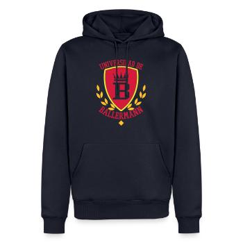 Universidad de - Männer Premium Bio Hoodie - Navy - Vorne - Nico (187cm)