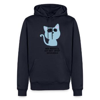 Swing Cat - Sweat à capuche Premium bio Homme - bleu marine - Devant - Nico (187cm)