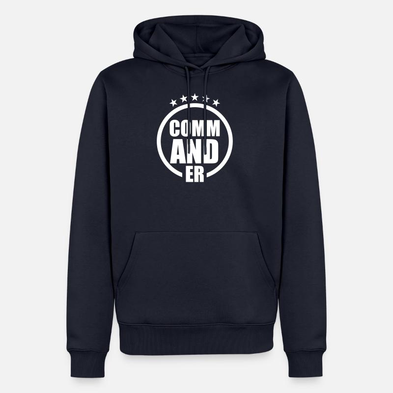 Commandant - Capitaine pilote militaire - Sweat à capuche Premium bio Homme - bleu marine