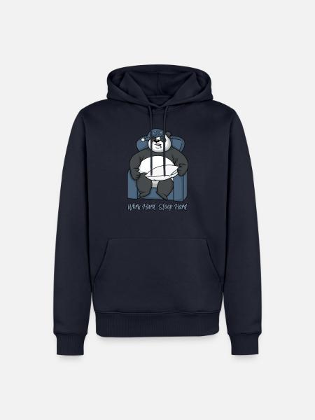 Panda lustige Sprüche hart arbeiten hart schlafen - Männer Premium Bio Hoodie - Navy