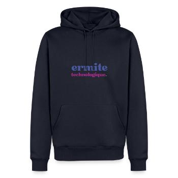 Statement Motiv für Geeks und Technologie Fans - Männer Premium Bio Hoodie - Navy - Vorne - Nico (187cm)