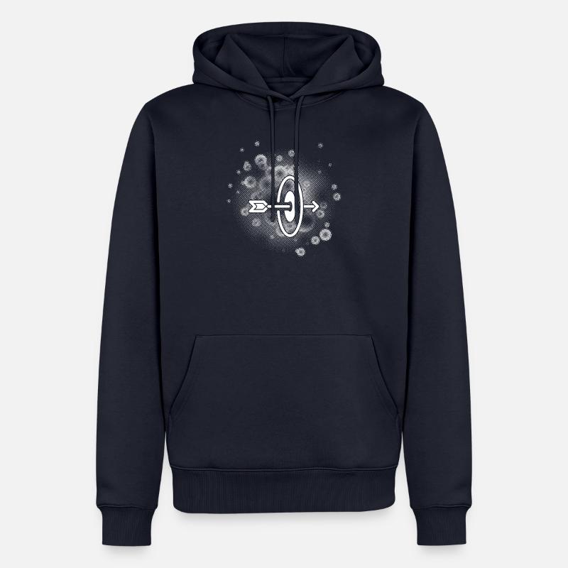Flèche avec arrière-plan de points - Sweat à capuche Premium bio Homme - bleu marine