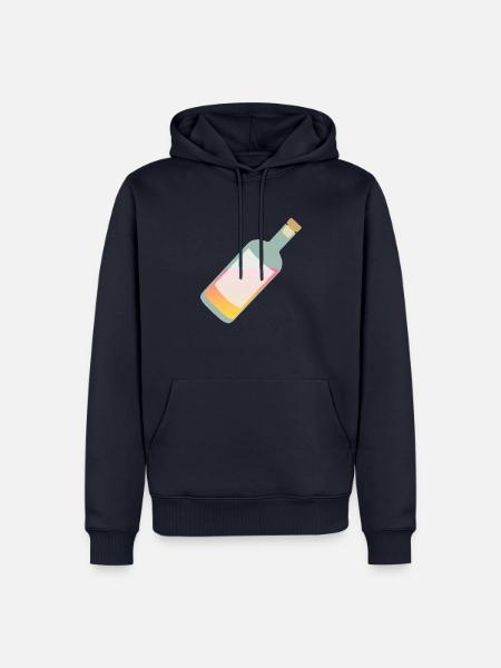 Flasche mit Etikett - Männer Premium Bio Hoodie - Navy