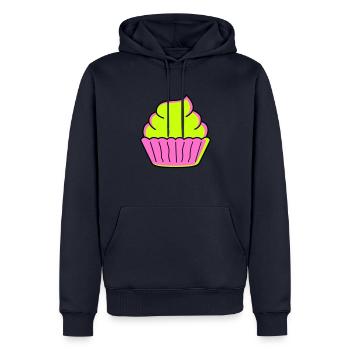 Cupcake - Sweat à capuche Premium bio Homme - bleu marine - Devant - Nico (187cm)
