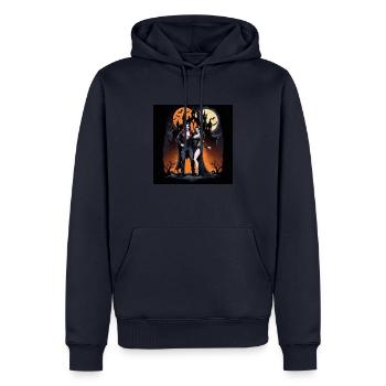 Vampire Couple Halloween Citrouille Chauve-souris Costume - Sweat à capuche Premium bio Homme - bleu marine - Devant - Nico (187cm)