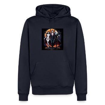 Vampire Paar Halloween Kürbis Fledermaus Kostüm - Männer Premium Bio Hoodie - Navy - Vorne - Nico (187cm)