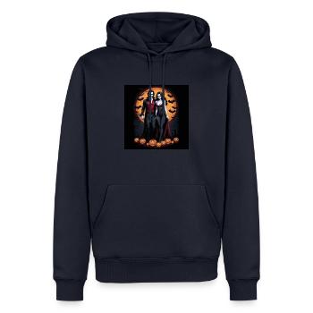 Vampire Paar Halloween Kürbis Fledermaus Kostüm - Männer Premium Bio Hoodie - Navy - Vorne - Nico (187cm)