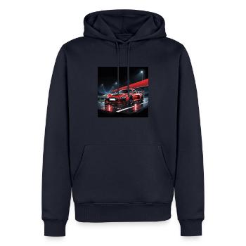 Sportcar Tuning Driftcar Voiture Cadeau PS Carlove - Sweat à capuche Premium bio Homme - bleu marine - Devant - Nico (187cm)