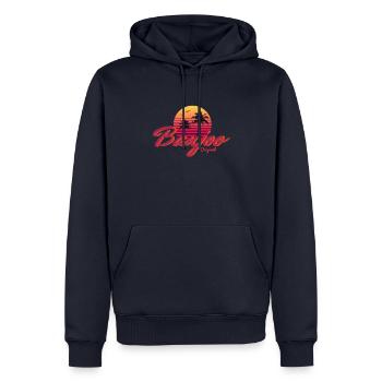 Banjoo Sunset - Männer Premium Bio Hoodie - Navy - Vorne - Nico (187cm)