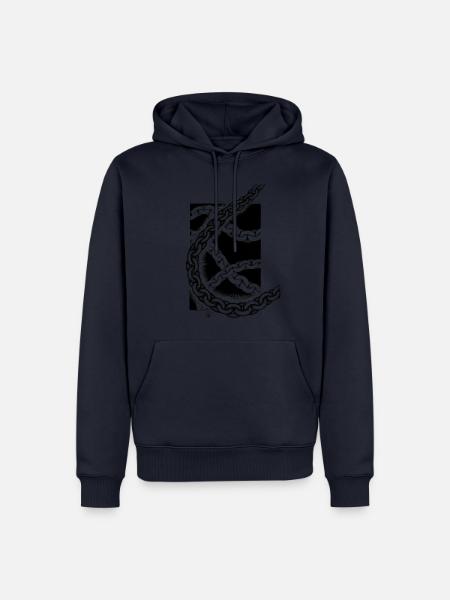 Ketten schwarz weiß - Männer Premium Bio Hoodie - Navy