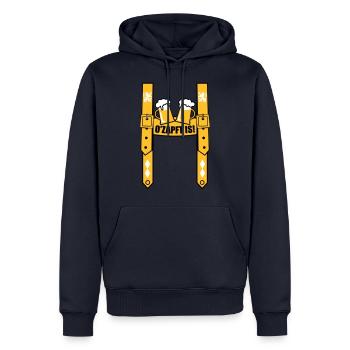Lederhose Hosenträger Bayern Bier Löwen 3c - Männer Premium Bio Hoodie - Navy - Vorne - Nico (187cm)