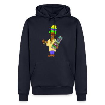 Hallo Helmut Mallorca (in Farbe) - Männer Premium Bio Hoodie - Navy - Vorne - Nico (187cm)