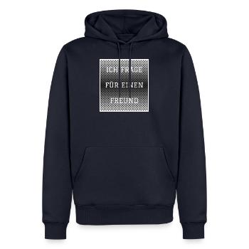 Je demande à un ami en disant flirter embarrassant - Sweat à capuche Premium bio Homme - bleu marine - Devant - Nico (187cm)