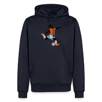 Frauenfußball 3 Farbe - Männer Premium Bio Hoodie - Navy - Vorne - Nico (187cm)