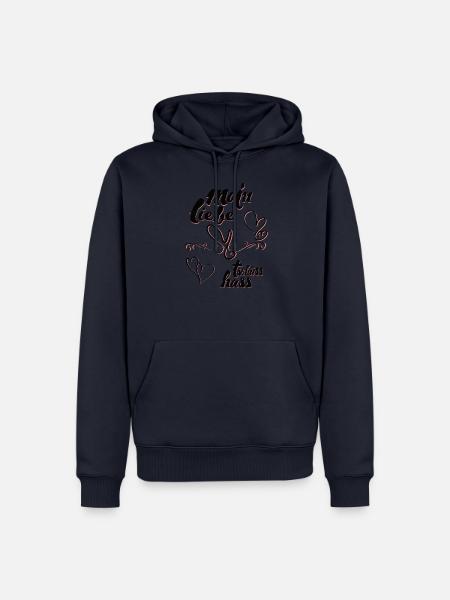 Moin Liebe Tschüss Hass - Männer Premium Bio Hoodie - Navy