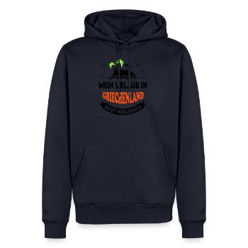 Urlaub Ferien Reise GRIECHENLAND - Männer Premium Bio Hoodie - Navy - Vorne - Nico (187cm)