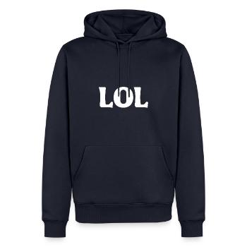 LOL - Männer Premium Bio Hoodie - Navy - Vorne - Nico (187cm)
