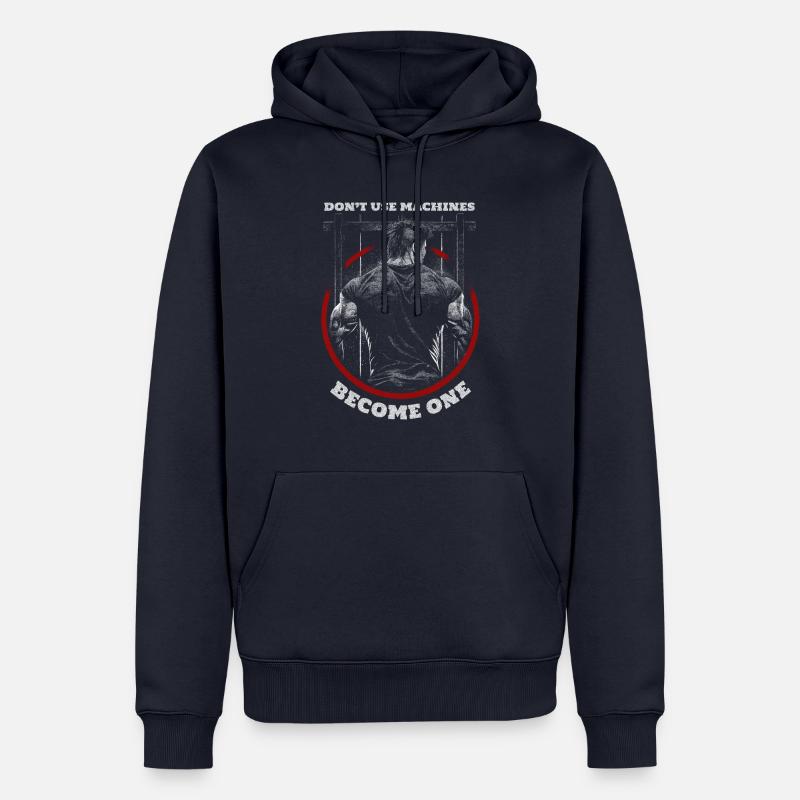Devenez une machine ! - Sweat à capuche Premium bio Homme - bleu marine
