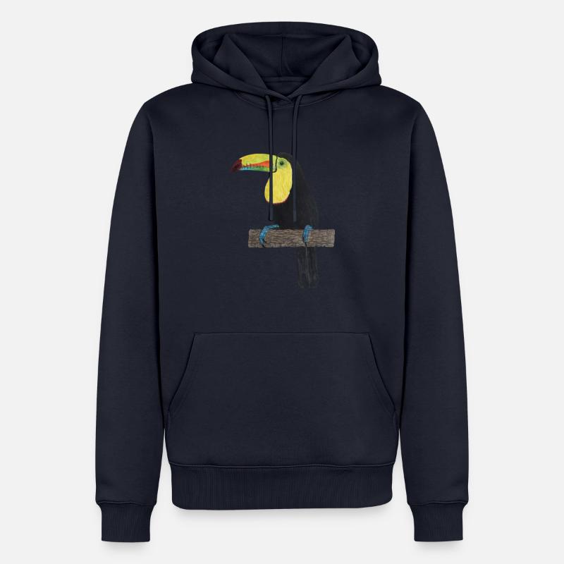 Forêt tropicale de Toucan Jungle - Sweat à capuche Premium bio Homme - bleu marine