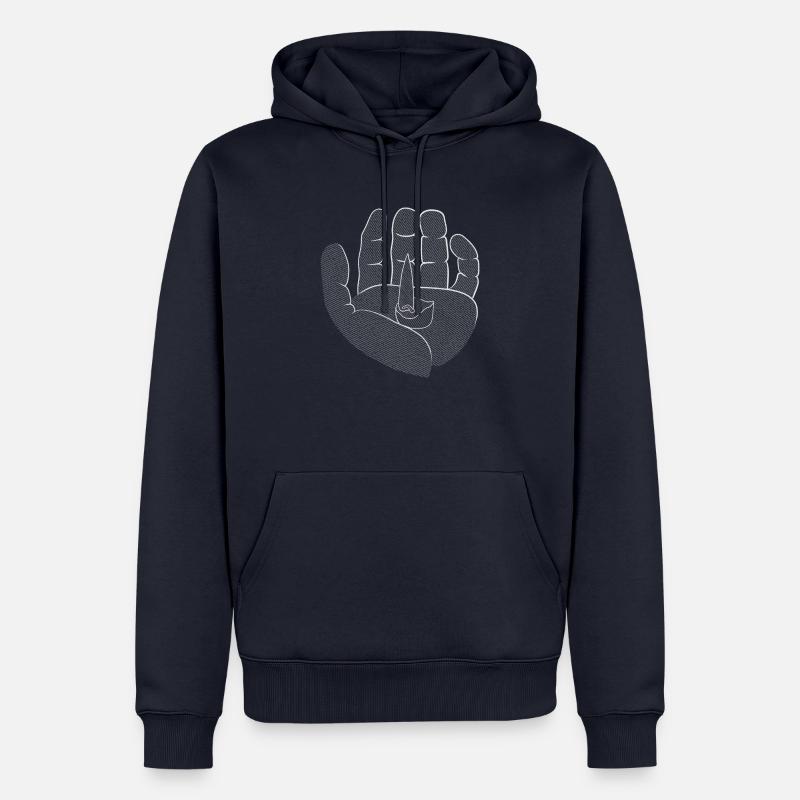 Bougie à la main - Sweat à capuche Premium bio Homme - bleu marine