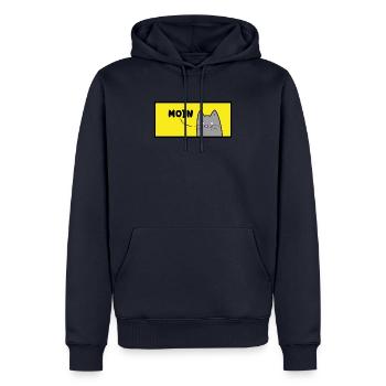 Moin Katze für Katzenfans die Moin sagen wollen - Männer Premium Bio Hoodie - Navy - Vorne - Nico (187cm)