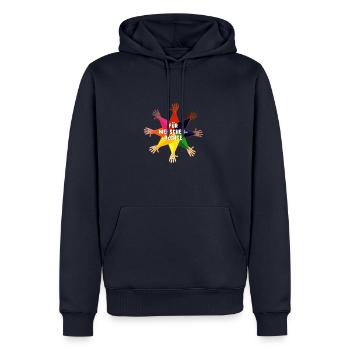 human,LGBT,Regenbogen,für menschenrechte,stern - Männer Premium Bio Hoodie - Navy - Vorne - Nico (187cm)