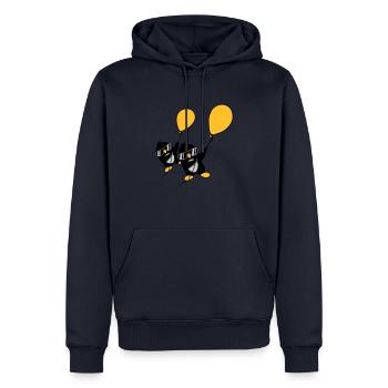 2 Luftballon Pinguine fliegen - Männer Premium Bio Hoodie - Navy - Vorne - Nico (187cm)