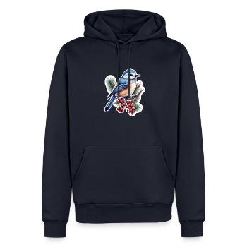 Spechtmeise Kleiber - Männer Premium Bio Hoodie - Navy - Vorne - Nico (187cm)