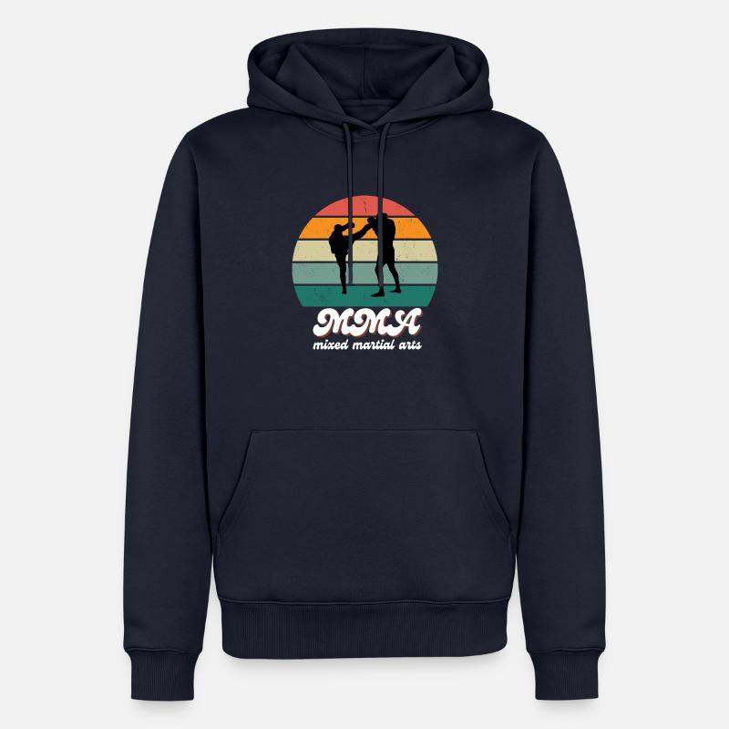 Retro-Kampfgeist - Männer Premium Bio Hoodie - Navy