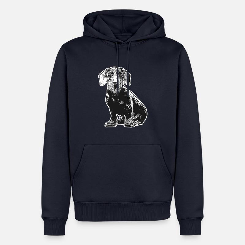 Rauhaardackel Dackel mit Rand Teckel - Männer Premium Bio Hoodie - Navy