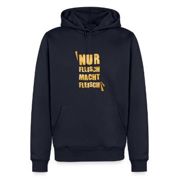 Krafttraining Gym Workout Spruch Fitness Geschenk - Männer Premium Bio Hoodie - Navy - Vorne - Nico (187cm)