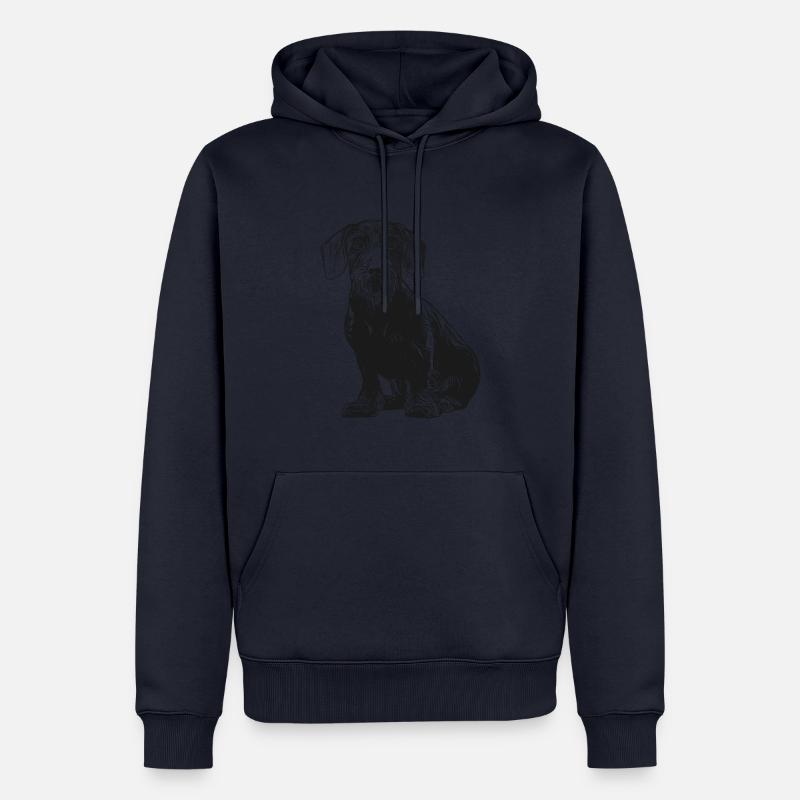 teckel à poil dur, teckel, teckel, teckel, chien de chasse - Sweat à capuche Premium bio Homme - bleu marine
