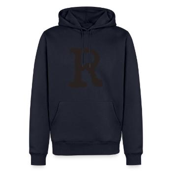 R - Men’s Premium Organic Hoodie - navy - Front - Nico (187cm)
