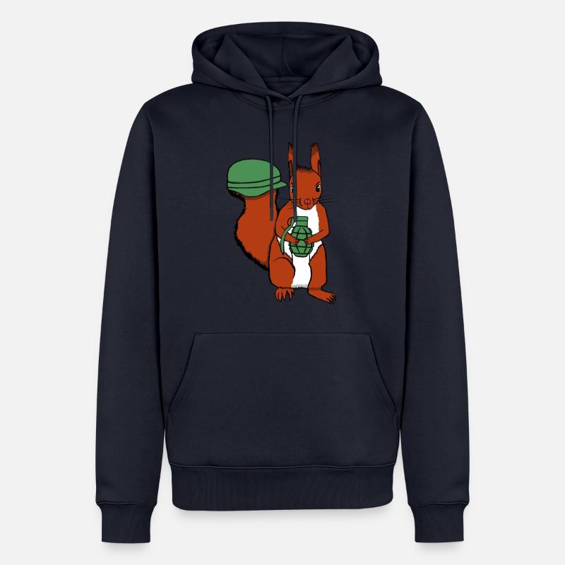 Eichhörnchen mit Granate - Männer Premium Bio Hoodie - Navy