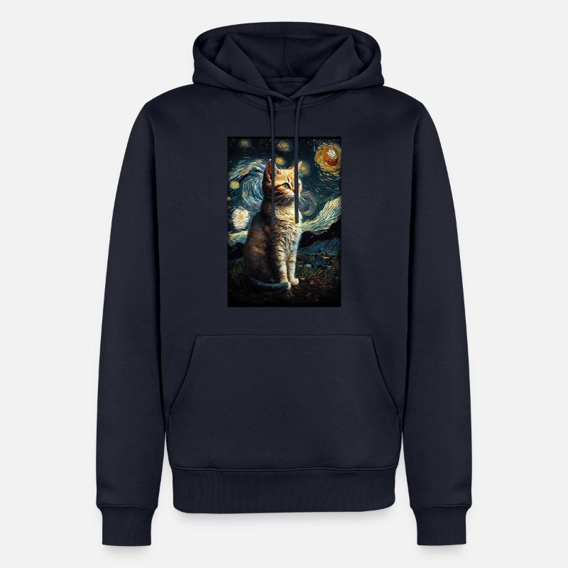Chat - Sweat à capuche Premium bio Homme - bleu marine
