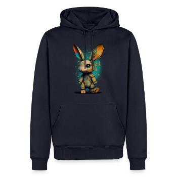 Buddy Bunny - Sweat à capuche Premium bio Homme - bleu marine - Devant - Nico (187cm)