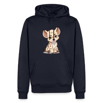 Baby- Hyäne - Männer Premium Bio Hoodie - Navy - Vorne - Nico (187cm)