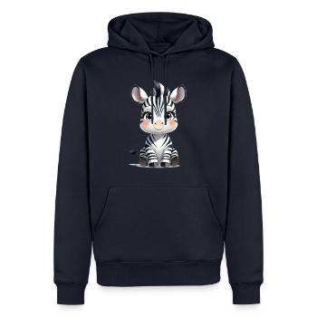 Baby- Zebra - Männer Premium Bio Hoodie - Navy - Vorne - Nico (187cm)