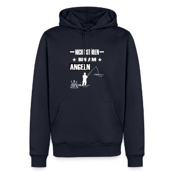 Angeln - Männer Premium Bio Hoodie - Navy - Vorne - Nico (187cm)